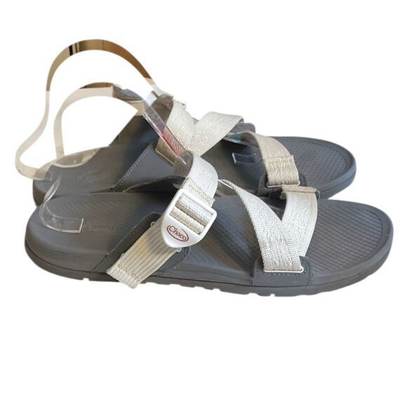 Chaco's Chillos Women's Slide Sandal Cream Adjustable Straps Gray Sole Size 11 - Picture 1 of 13